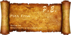 Pott Erna névjegykártya